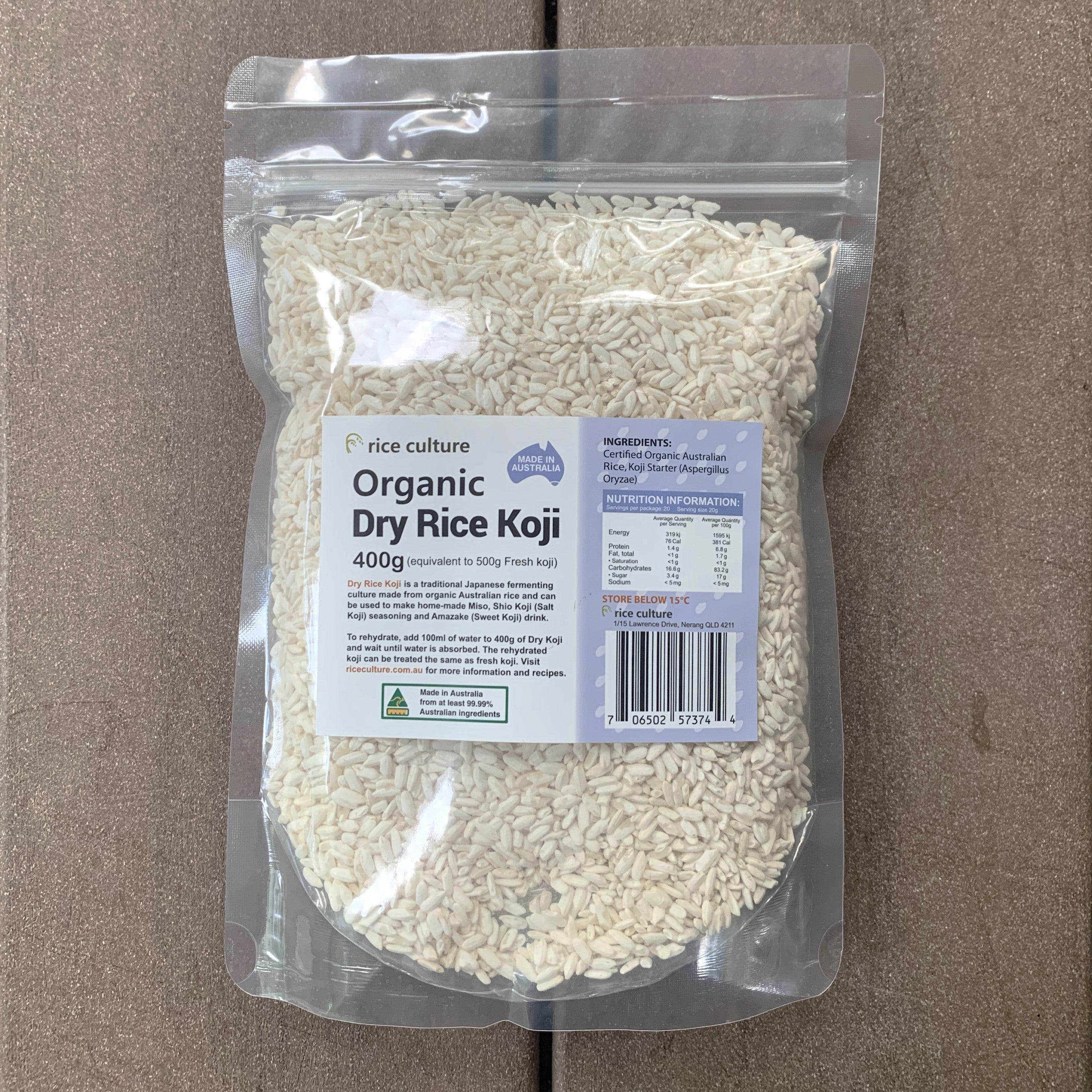Australian Organic Dried White Rice Koji Rice Culture